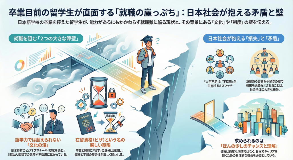 留学生　就職先が見つからない